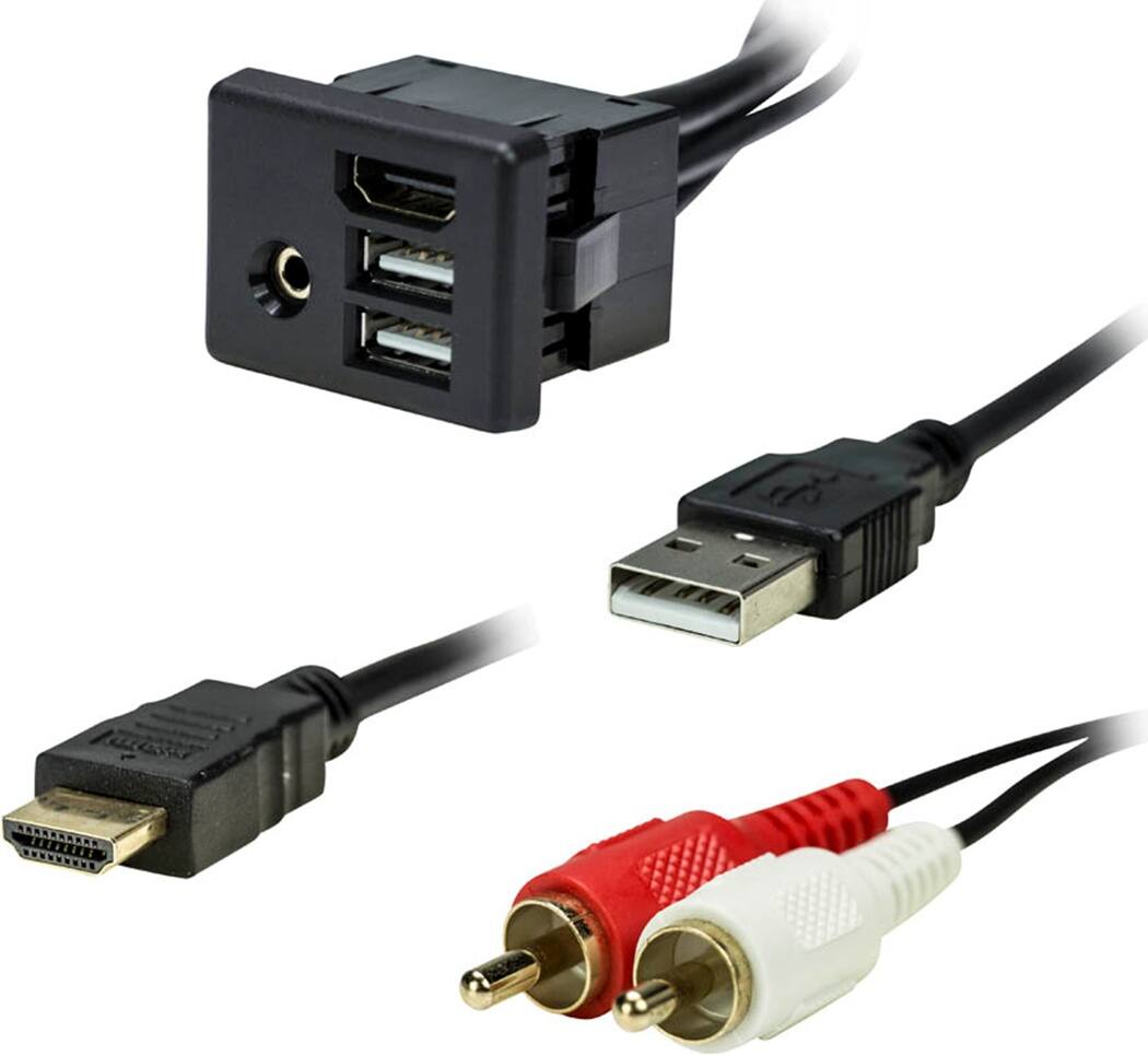 Left. Metra - Metra AXXESS 6' USB/AUX/HDMI Panel for 2012-2021 GM/Buick Cable - Multi.