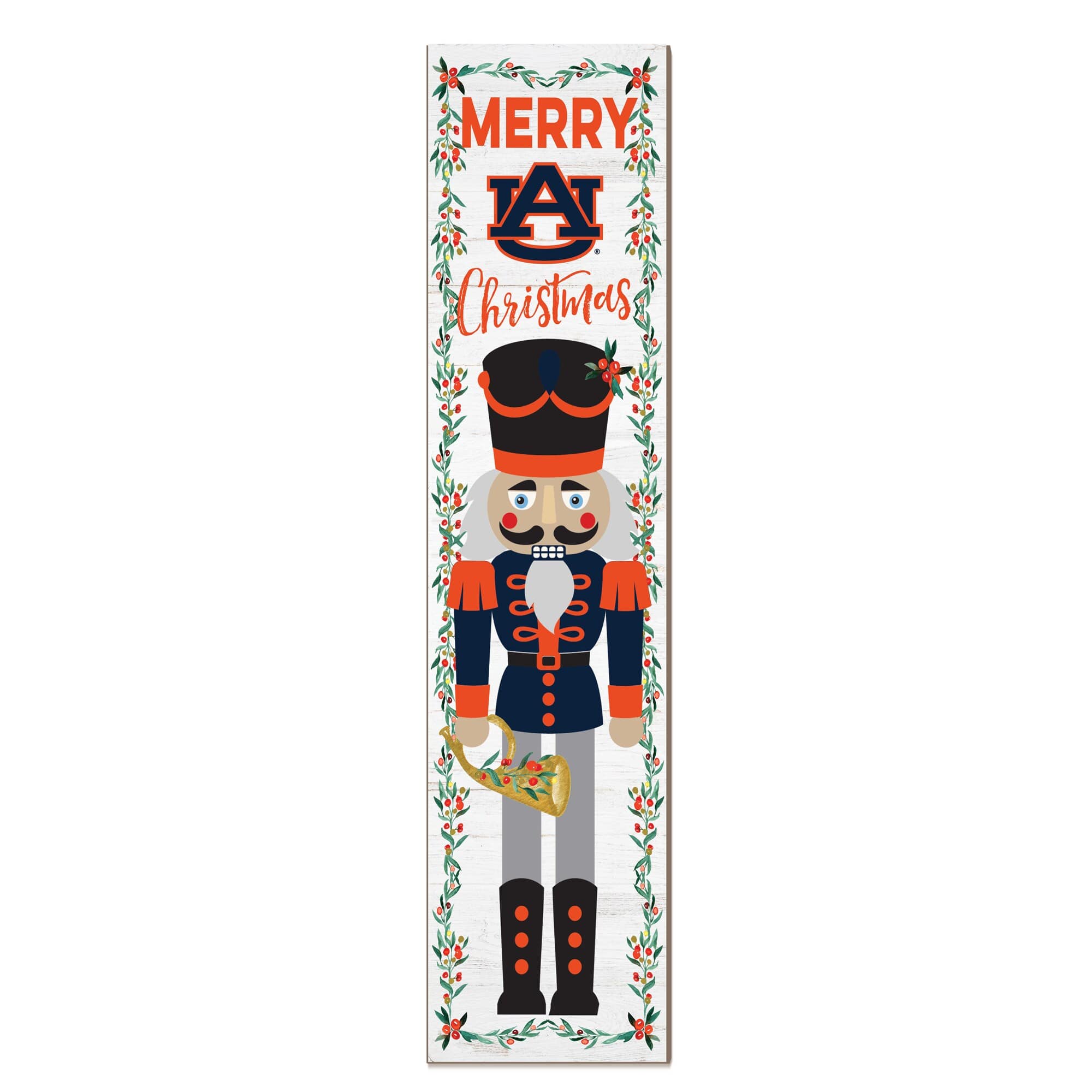 Jardine - Auburn Tigers 11" x 46" Nutcracker Holiday Leaner Sign - White