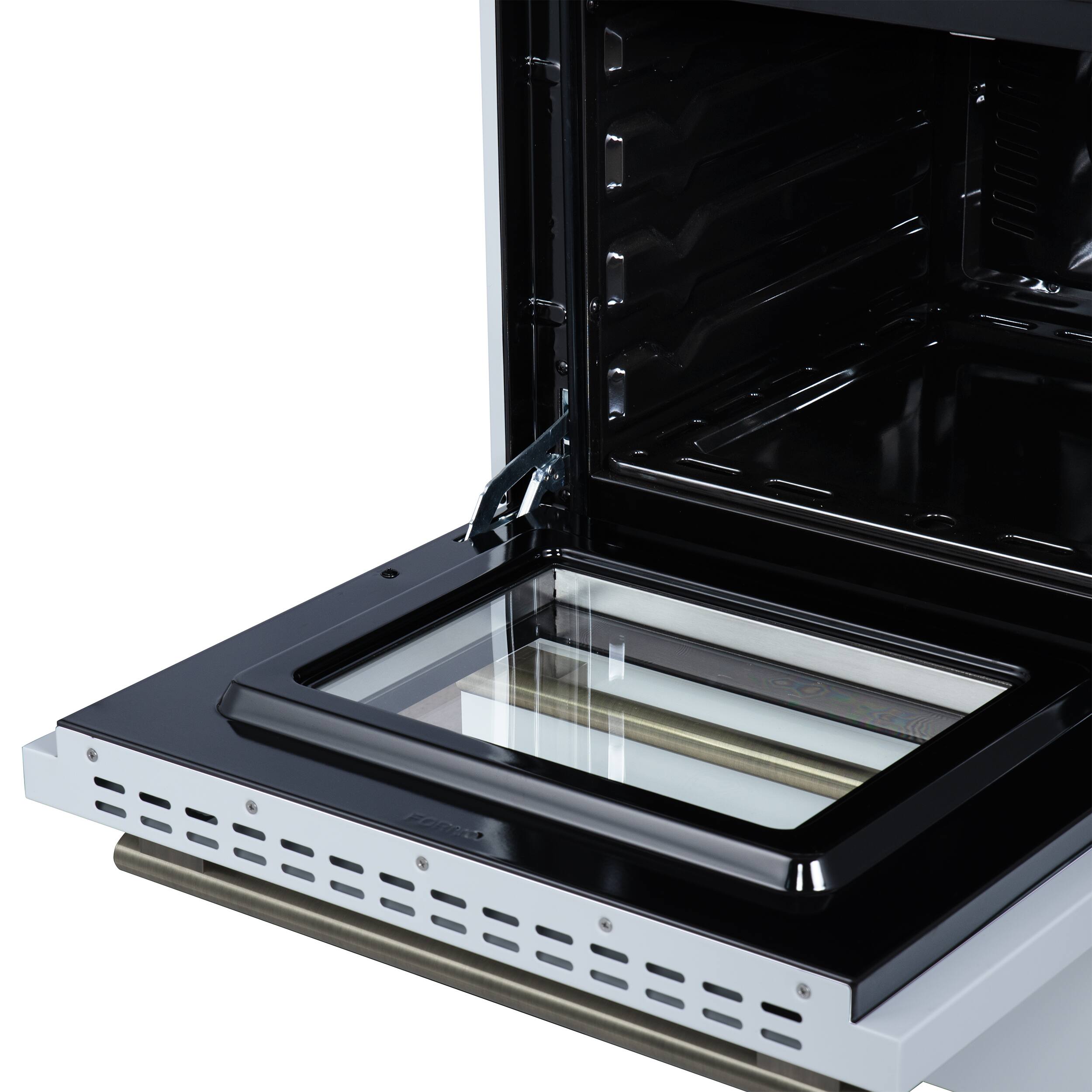 Alt View 14. Forno Appliances - Breno 2.3 Cu. Ft. Freestanding Gas Range with Antique Brass Accents - White.