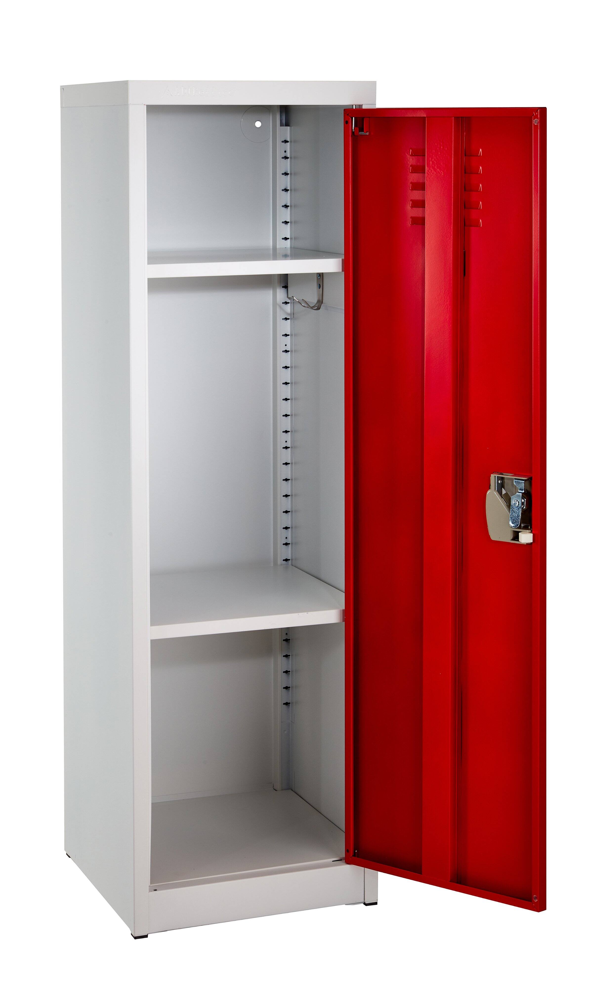 Alt View 5. AdirOffice - Storage Locker 629-Series 48" H 1-Tier Steel Locker with Key Lock - Red.
