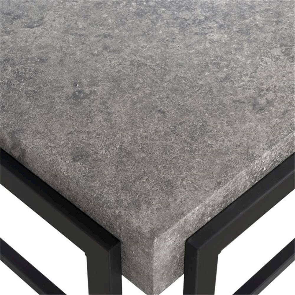 Back. Safavieh - Home Collection Oliver Dark Grey and Black Rectangular Contemporary Coffee Table - Gray.