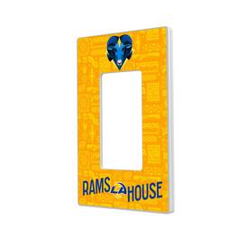 Keyscaper - Los Angeles Rams 2024 Illustrated Limited Edition Single Rocker Light Switch Plate - White