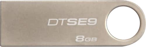 Kingston - DataTraveler SE9 8GB USB Flash Drive - Silver - Front_Zoom