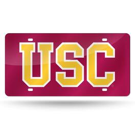 Rico Industries - Southern Cal USC Trojans Mirrored Laser Cut License Plate Laser Tag - Multi
