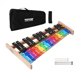 VEVOR - Glockenspiel Xylophone,27 Notes,Professional Xylophone Percussion Instrument,with Metal Keys,Includes 4 Mallets - Colorful