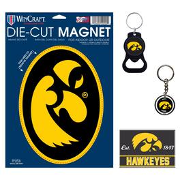 WinCraft - Iowa Hawkeyes 4-Pack Key Rings and Magnets Set - Multicolor