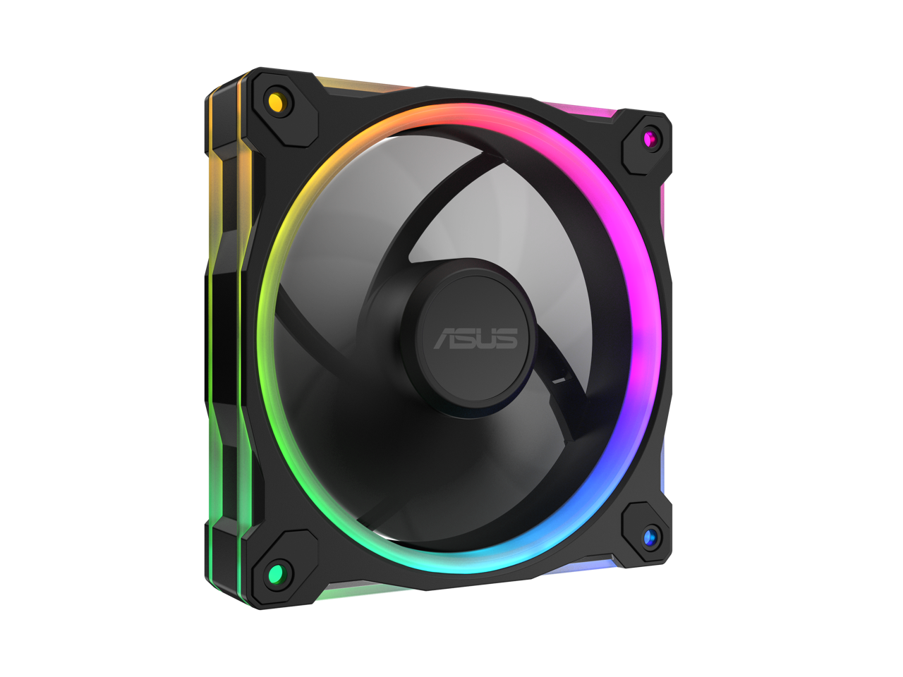 Alt View 4. ASUS - ASUS Prime MR120 ARGB Fan Triple Pack, 28mm Thick Frame, PWM Control, 20 ARGB LEDs, Aura Sync - Black.