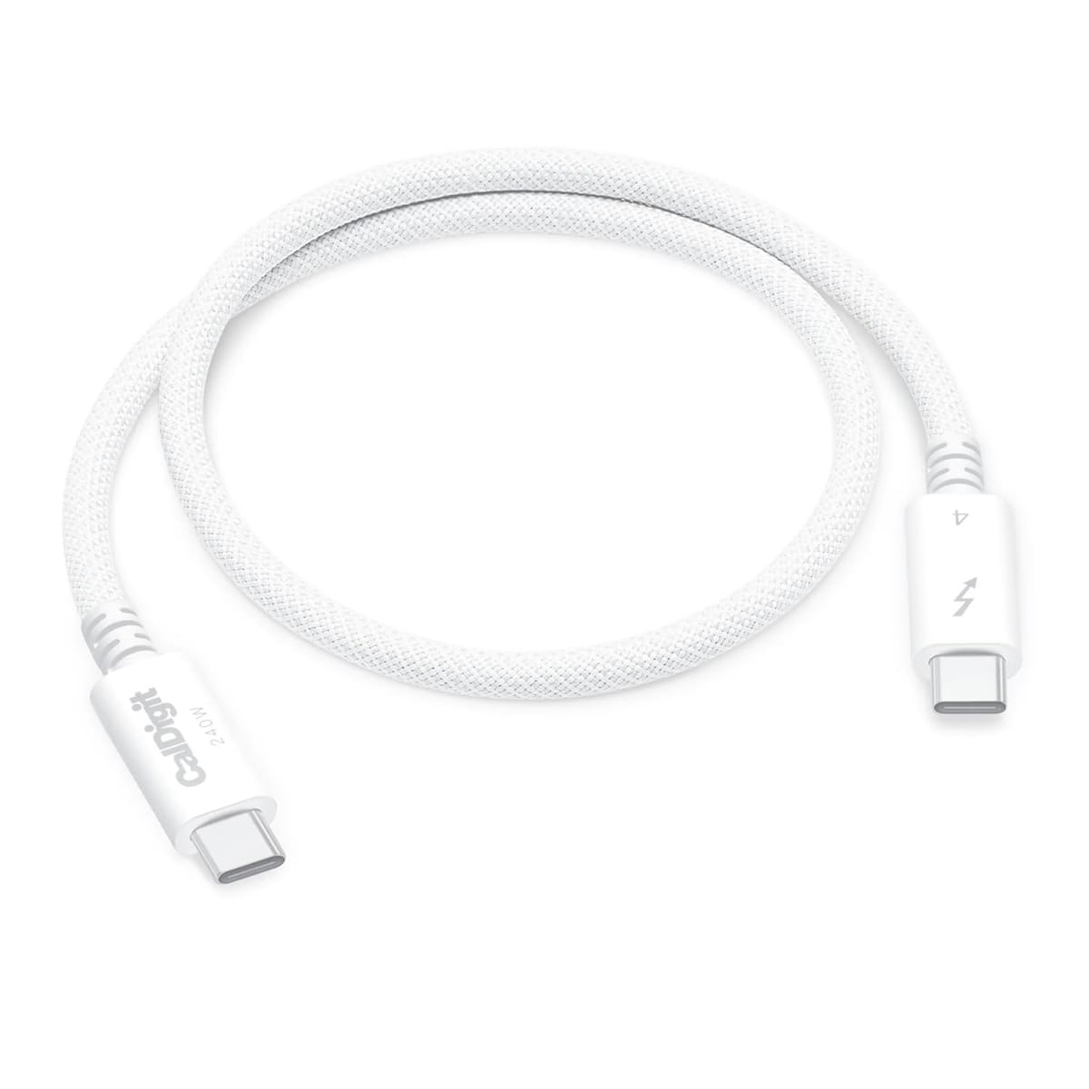 CalDigit - 1.64' 240W Thunderbolt 4 USB-C Braided Pro Cable, White