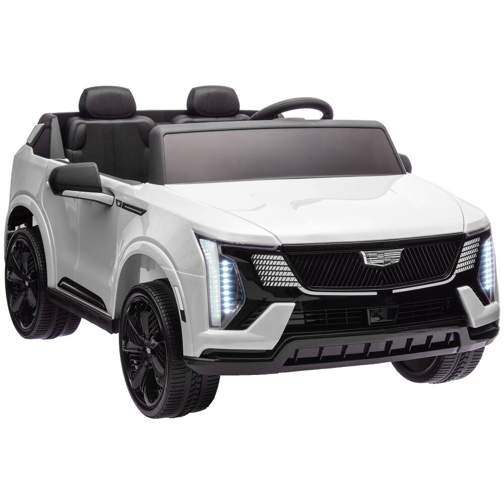 Front. Ropilly - Ropilly 2-Seater Ride on Truck 12V Cadillac Escalade IQ 2025 Kids Electric Car with Remote Control White.