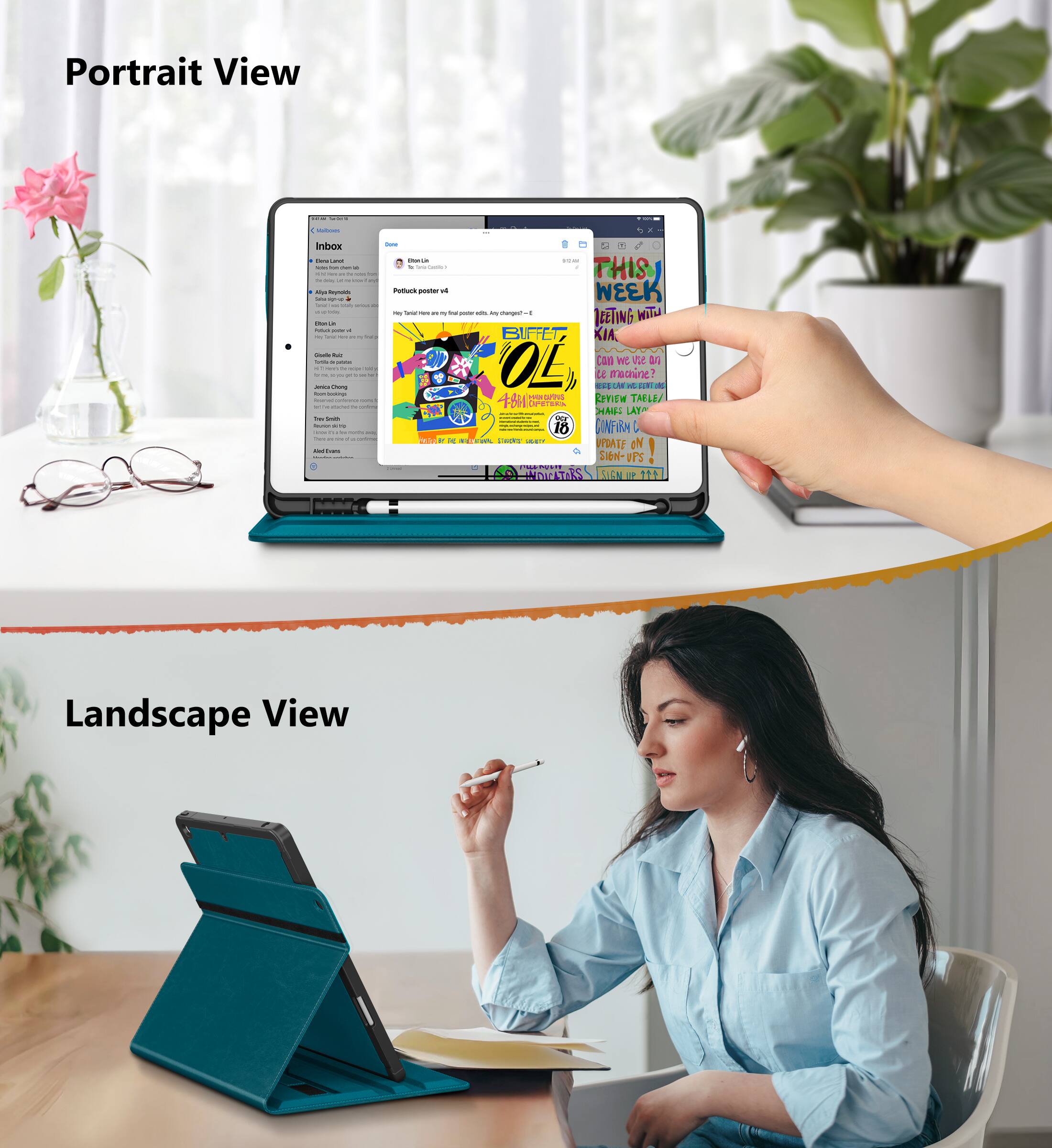 Portrait View

Inbox

- Chloe Lane
- Alice Ramos
- Gloria Ruiz
- Andrew Chung
- Terry Smith
- Adam Brown

Pollock poster v4

- Total has been updated. Any changes?

THIS WEEK
LEAVING WITH
FEET
10L
KIA
Can we use ECM machine?
REVIEW TABLE
CONFIRM
SIGN-UPS
SIGN-UP HERE

Landscape View
