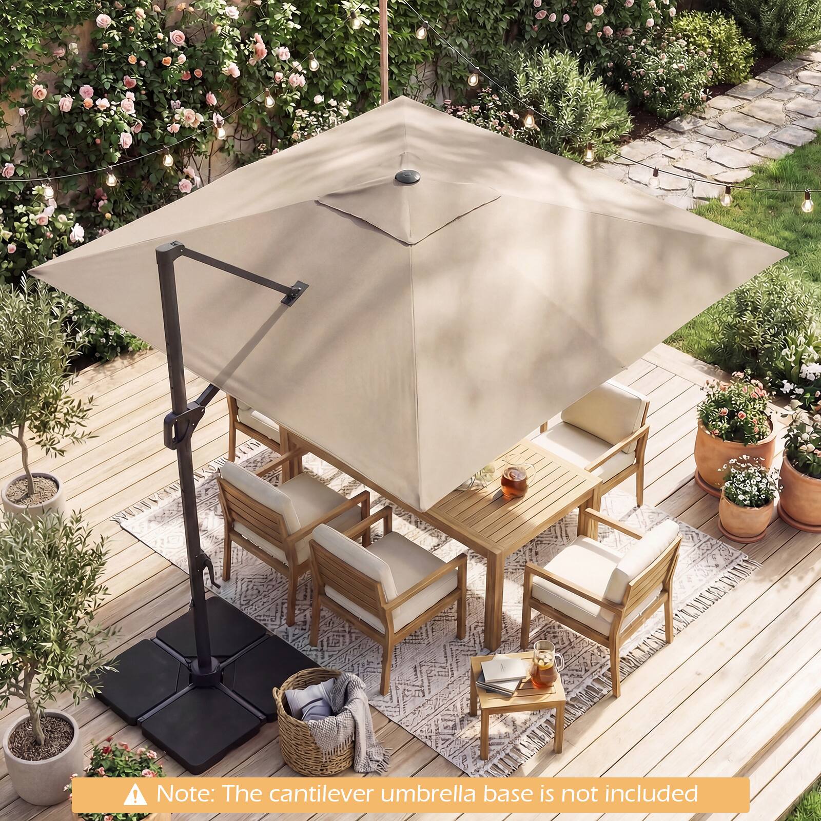 Note: The cantilever umbrella base is not included