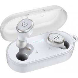 TOZO - T10S Bluetooth Wireless Earbuds, Waterproof, Touch Controls with Wireless Charging Case - White