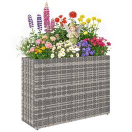 Outsunny - Rectangular Planter with Removable Liner, Holes - Gray