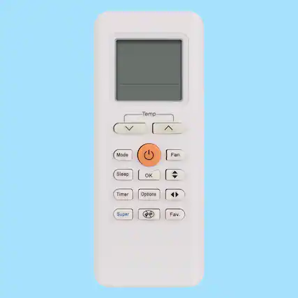 Temp Mode Fan Sleep OK Timer Options Super Fav.