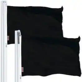 G128 - 3x5 ft Flag 2-Pack, 150D Polyester with Brass Grommets - Black