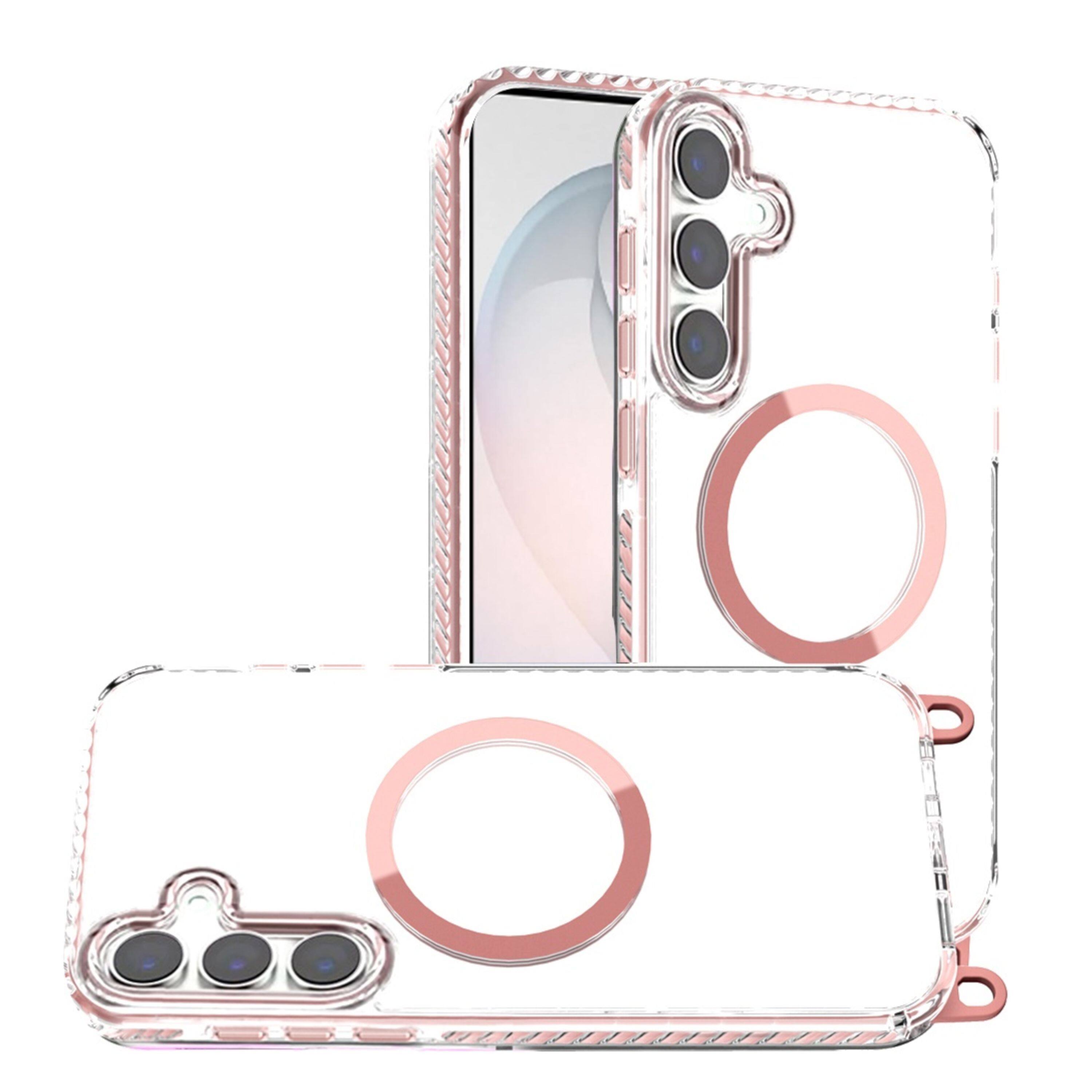 Back. Kitcheniva - Transparent Phone Case With Matching Lanyard Tempered Glass For Samsung Galaxy S26 Plus Light Pink - Light Pink.
