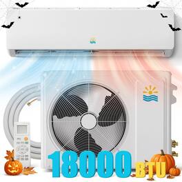 Etust - Air Conditioner 18000 BTU Mini Split AC/Heating System, 19 SEER2, 900 Sq.ft Coverage, 208-230V - White