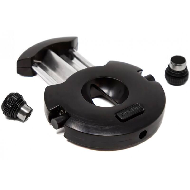Angle. Prestige - XoticEdge Xceed V-Cut Cigar Cutter (Black) - Black Finish.
