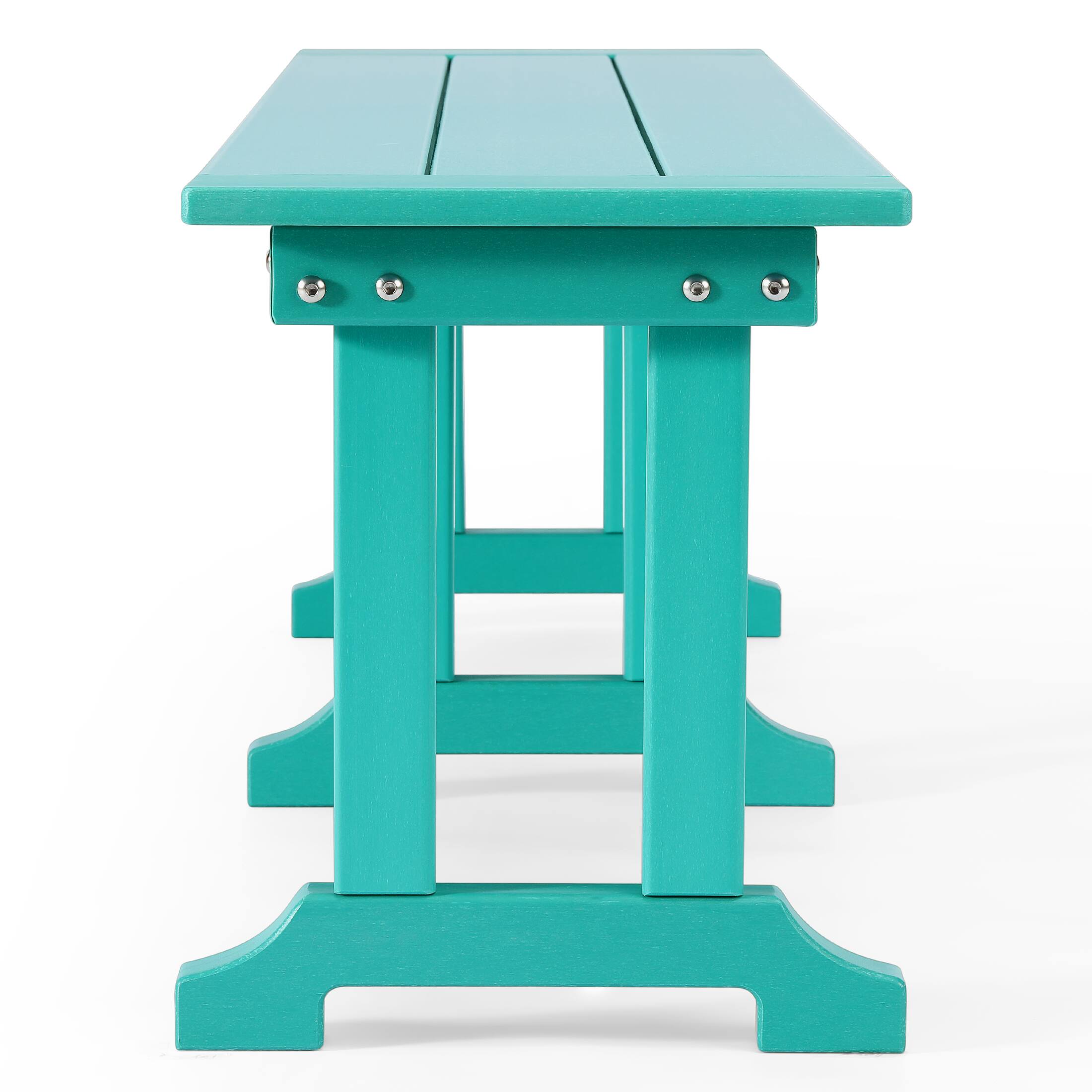 Alt View 4. WestinTrends - WestinTrends Malibu 6 Piece Outdoor Patio Dining Table and Armchair Dining Bench Set - Turquoise.