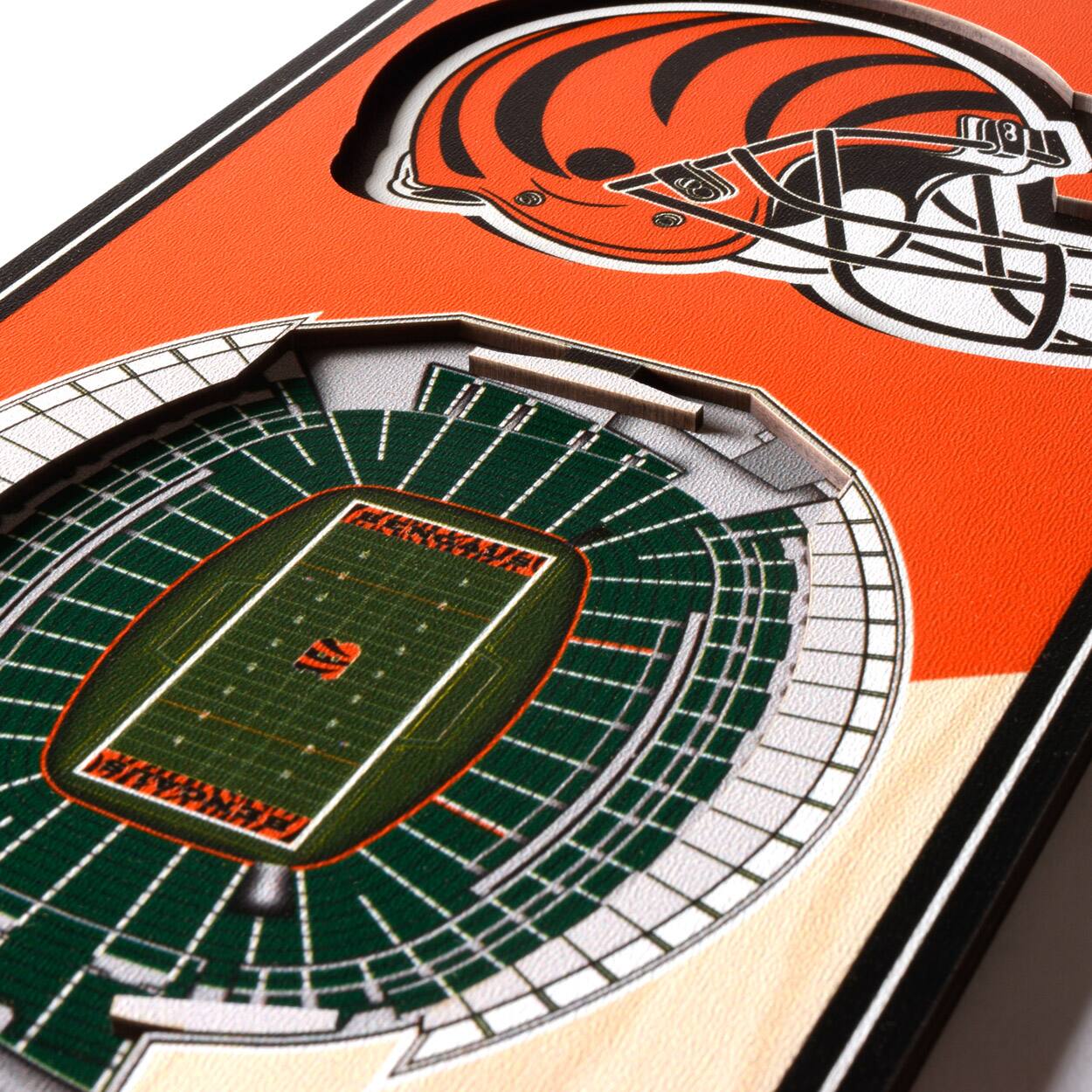 Alt View 1. YouTheFan - Cincinnati Bengals 6'' x 19'' 3D StadiumView Banner - Multicolor.
