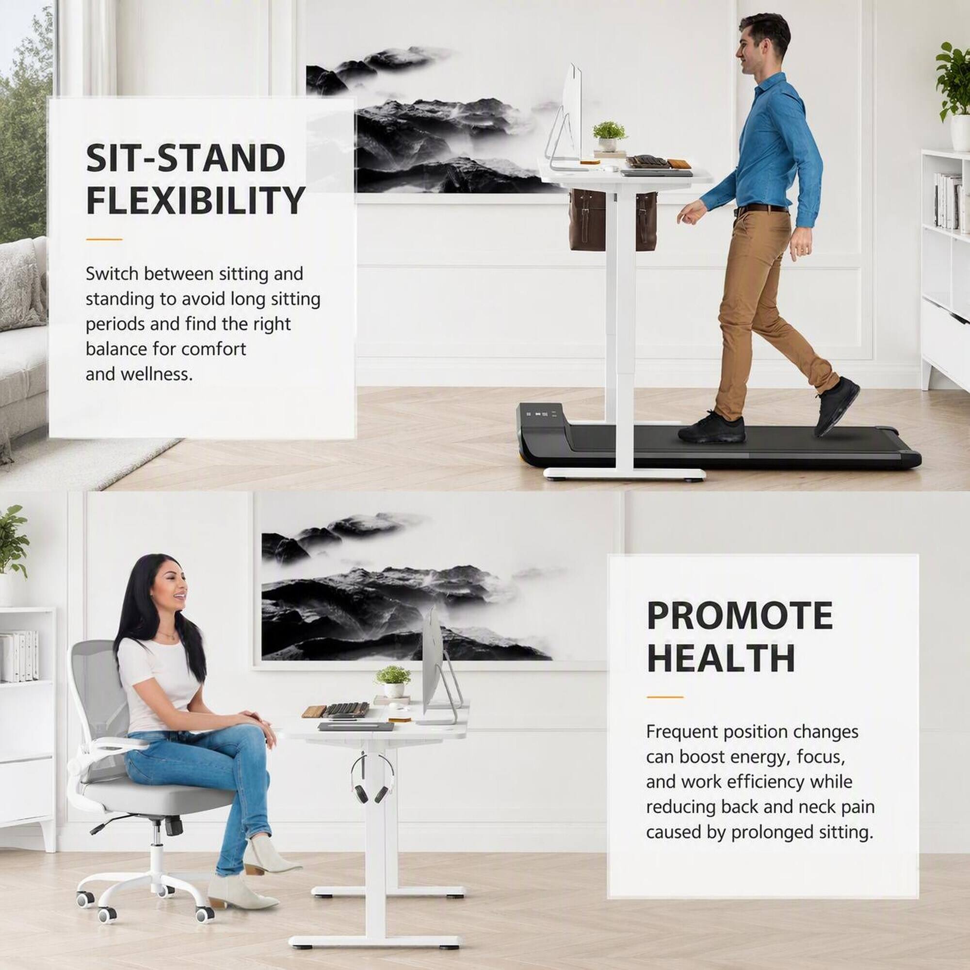 RYHNUYNE Electric Standing Desk 40 x 24 Inches Sit Stand Home Office ...