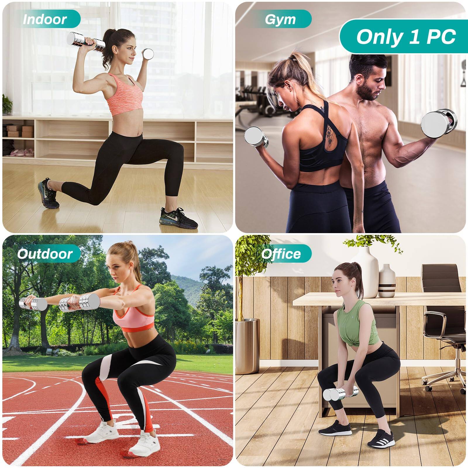 Indoor  
Gym  
Outdoor  
Office  

Only 1 PC