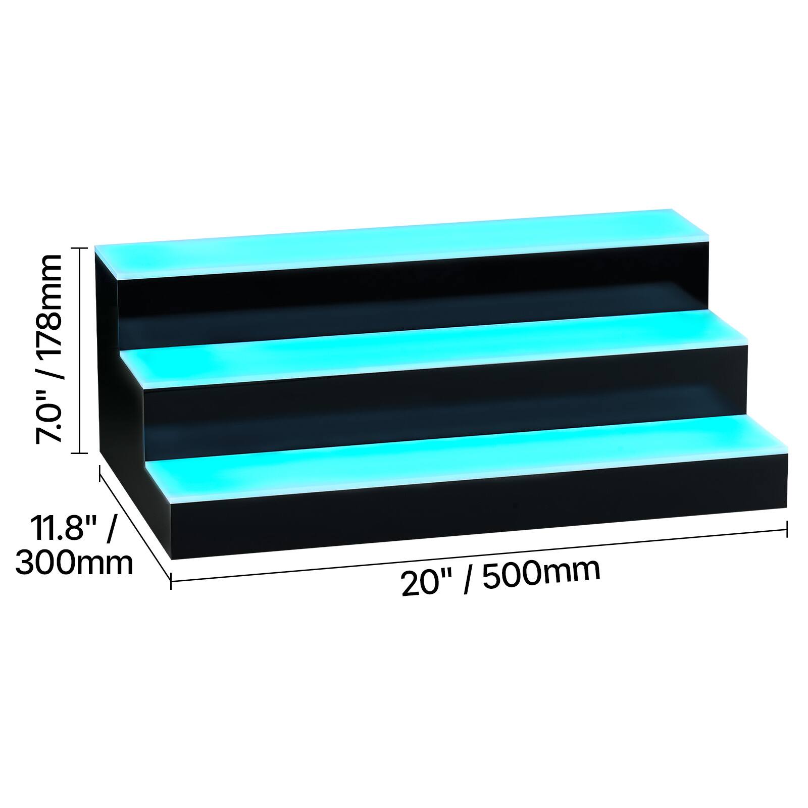 178mm / 7.0"  
11.8" / 300mm  
20" / 500mm