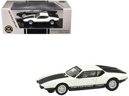 1972 De Tomaso Pantera White and Black 1/64 Diecast Model Car by Paragon