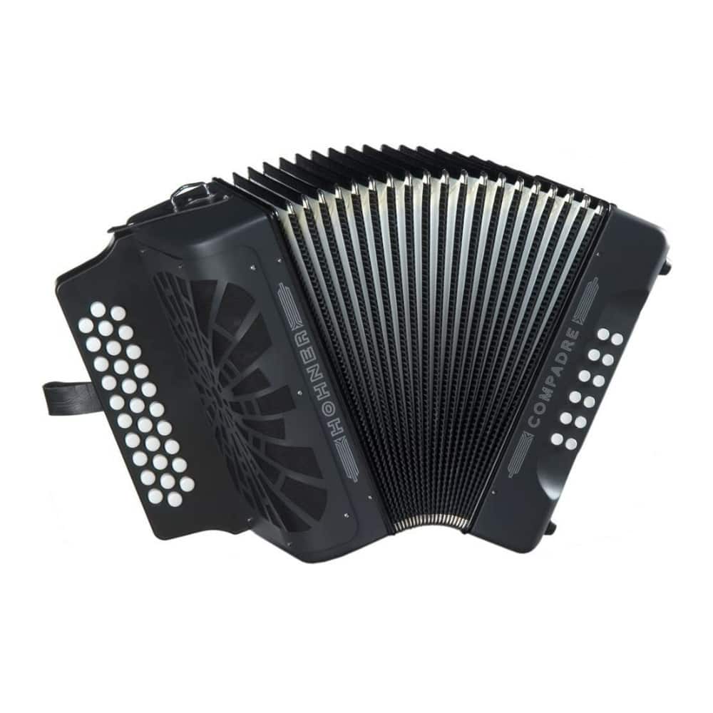 Hohner - Compadre E, A, D 3-Row Diatonic Accordion (Black) with Gig Bag