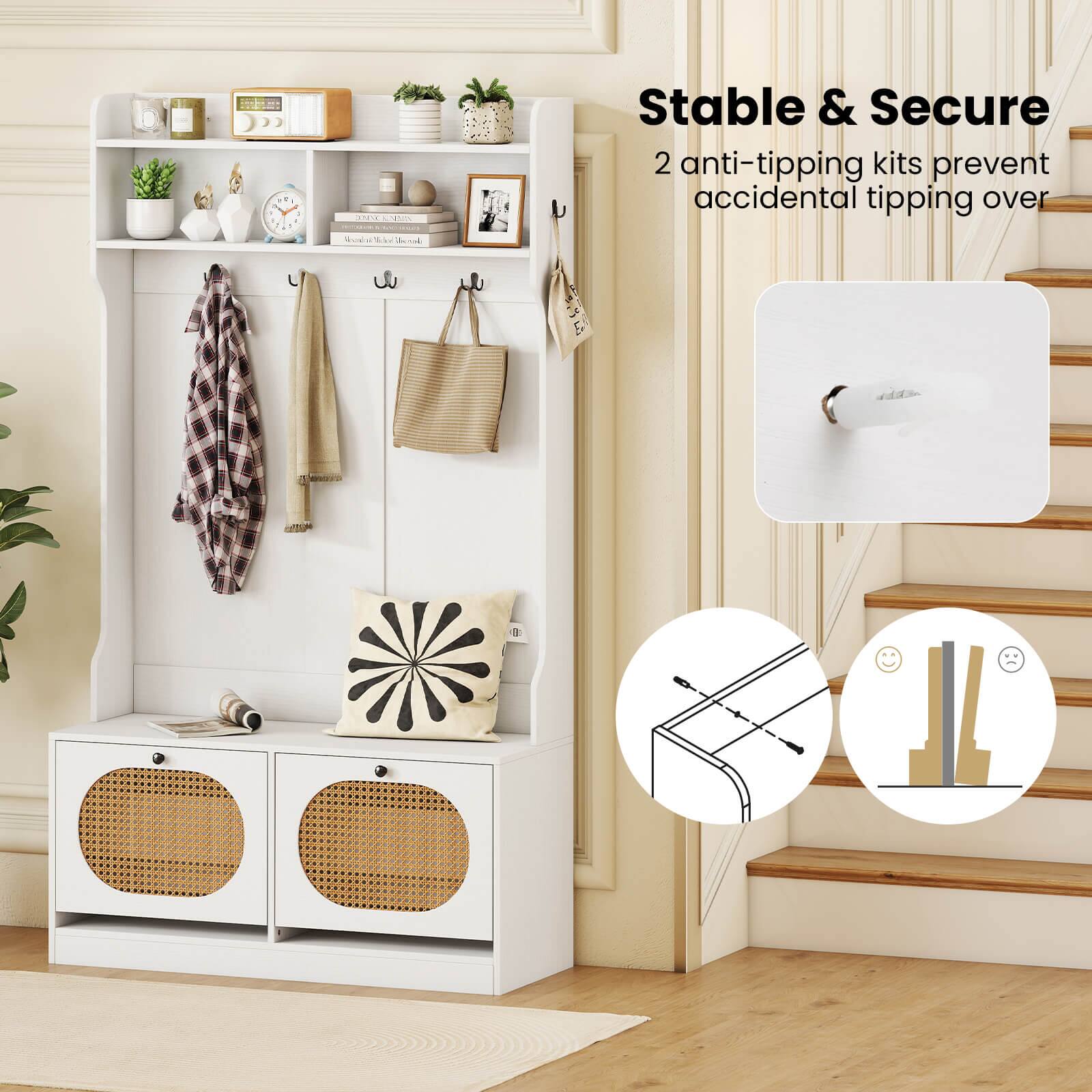 Stable & Secure  
2 anti-tipping kits prevent accidental tipping over