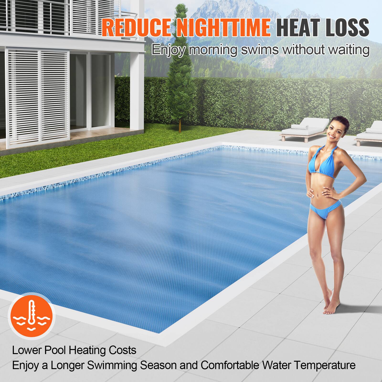 REDUCE NIGHTTIME HEAT LOSS  
Enjoy morning swims without waiting  

Lower Pool Heating Costs  
Enjoy a Longer Swimming Season and Comfortable Water Temperature