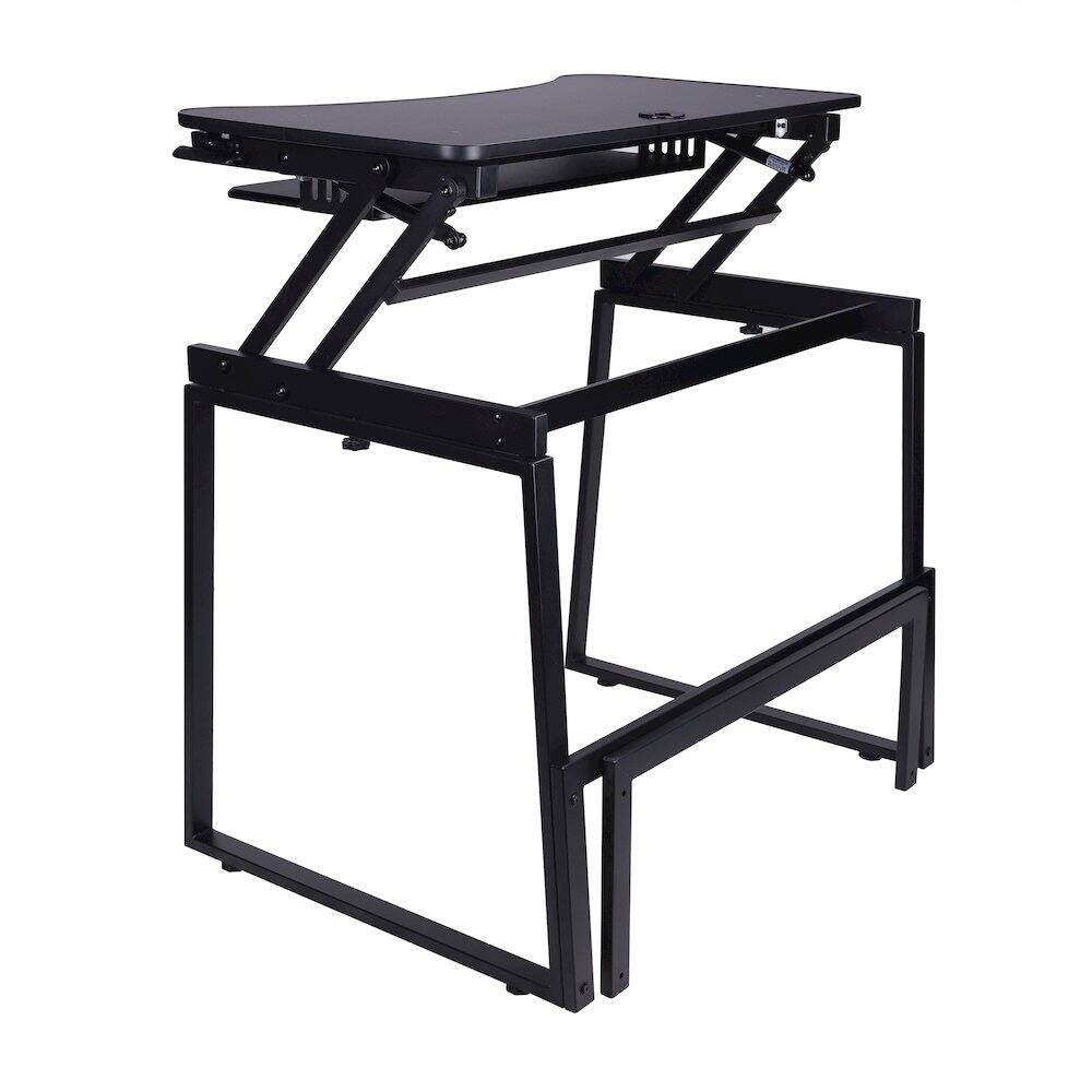 Alt View 5. Rocelco - 32" Height Adjustable Standing Desk Converter with Floor Stand BUNDLE - Black.