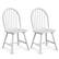 Front. Costway - Set of 2 Vintage Windsor Dining Side Chair Wood Spindleback Kitchen Room - White.