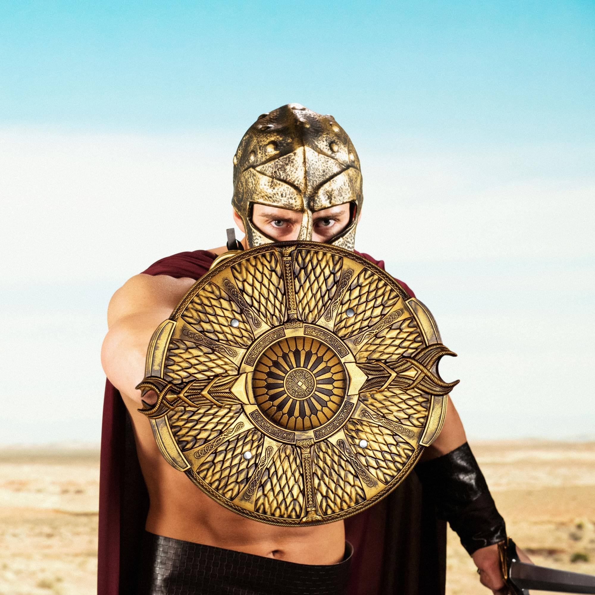 Alt View 10. Underwraps - Gold Circle Shield 20 Inch Foam Adult Costume Accessory - Gold.