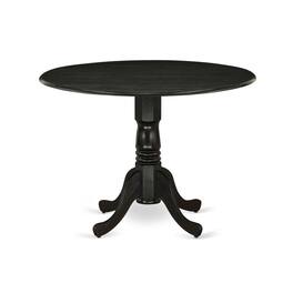 East West Furniture - Dining Room Set Wirebrushed Black - Brown