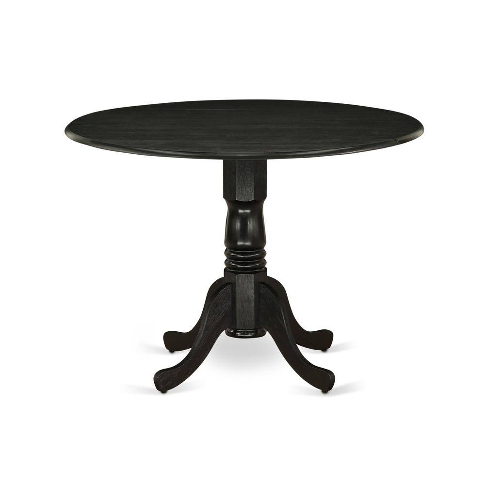 Angle. East West Furniture - Dining Room Set Wirebrushed Black - Brown.