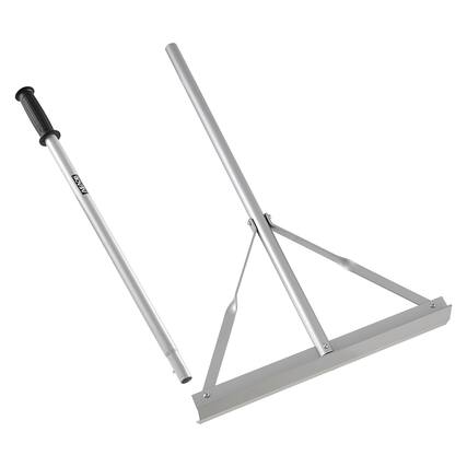Front. VEVOR - Landscape Rake, 60 inch Handle 20 inch Wide Head, Large Heavy Duty Aluminum Landscaping Level, Asphalt Rake Tool - Sliver.