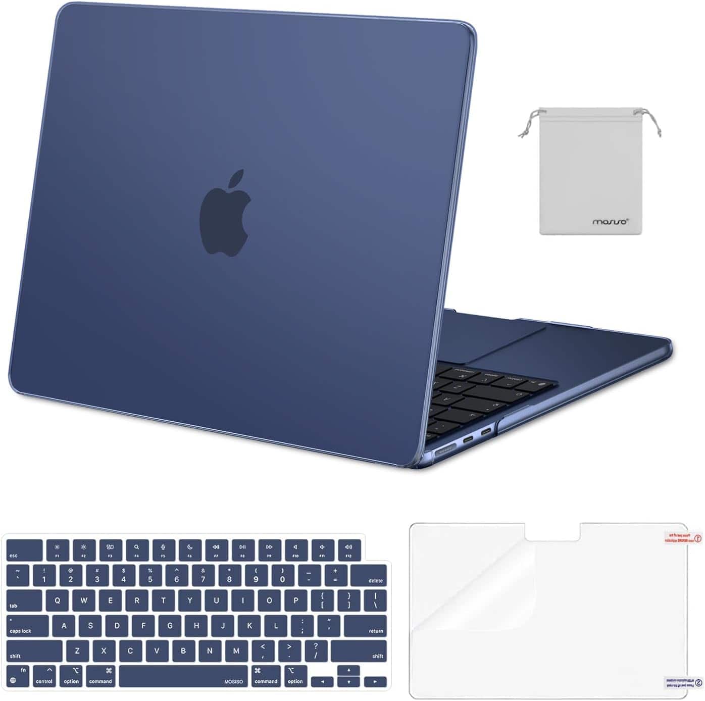 mosiso - Case for 13-inch MacBook Air M5 A3449 M4 A3240 M3 A3113 M2 A2681 with Keyboard Cover Screen Protector and Pouch - Midnight price history on PriceWatchPro