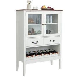 Pefilos - Sideboard Buffet Cabinet, Sideboard with 2 Tempered Glass Doors, Cabinet for Indoor - White