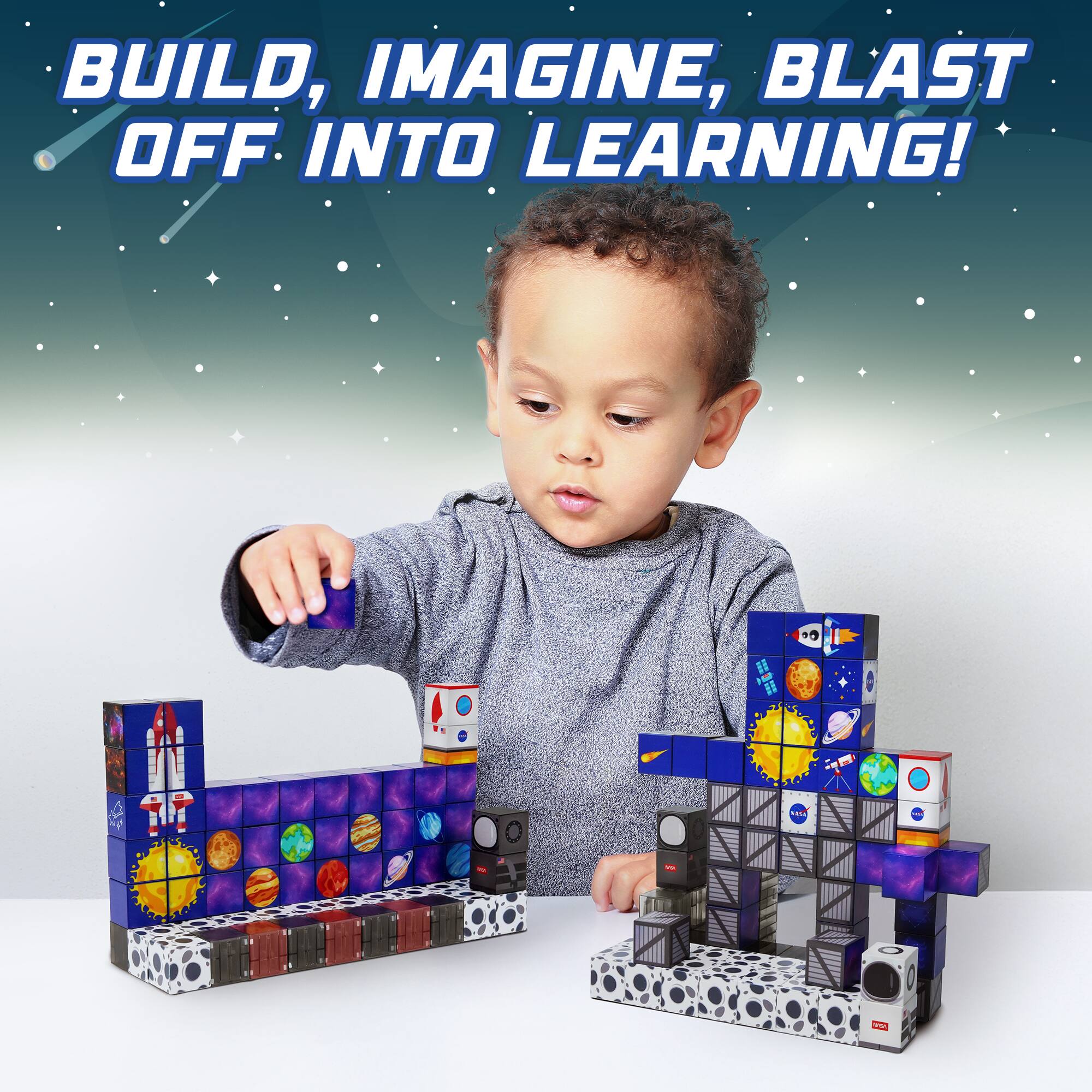 BUILD, IMAGINE, BLAST OFF INTO LEARNING!