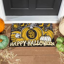Evergreen Enterprises - San Diego Padres 28" x 16" Happy Halloween Turf Door Mat - Multicolor