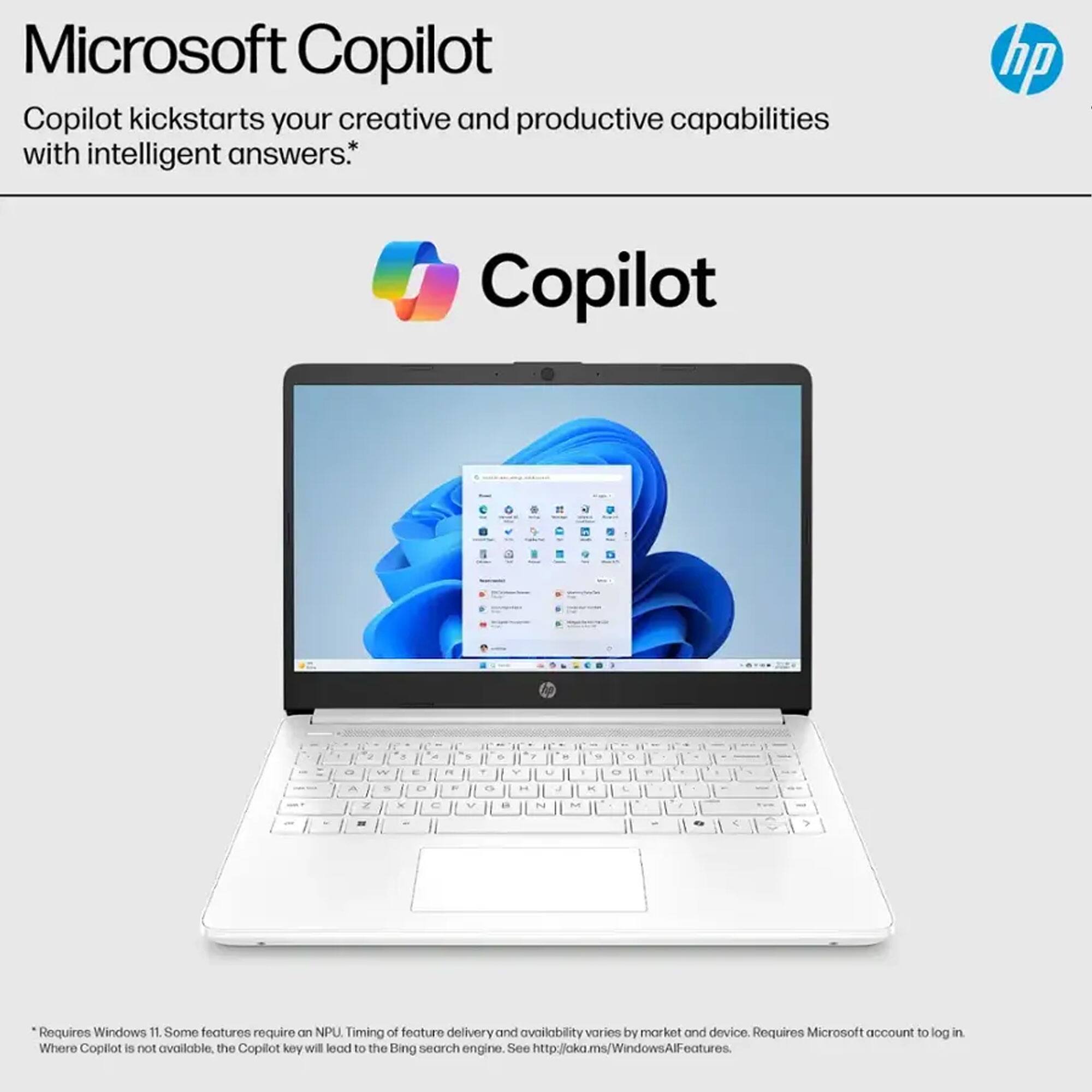 Microsoft Copilot

Copilot kickstarts your creative and productive capabilities with intelligent answers.*

Copilot

*Requires Windows 11. Some features require an NPU. Timing of feature delivery and availability varies by market and device. Requires Microsoft account to log in. Where Copilot is not available, the Copilot key will load to the Bing search engine. See http://aka.ms/WindowsAlFeatures.