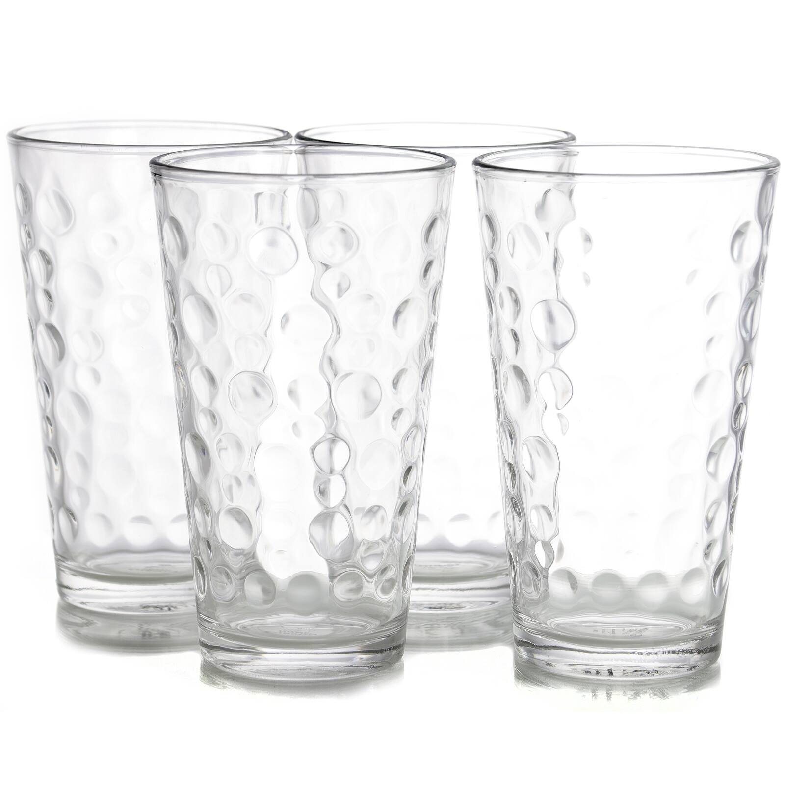 Alt View 5. Gibson - Gibson Home Great Foundations 4 Piece 16 oz. Tumbler Set in Bubble Pattern - Clear.