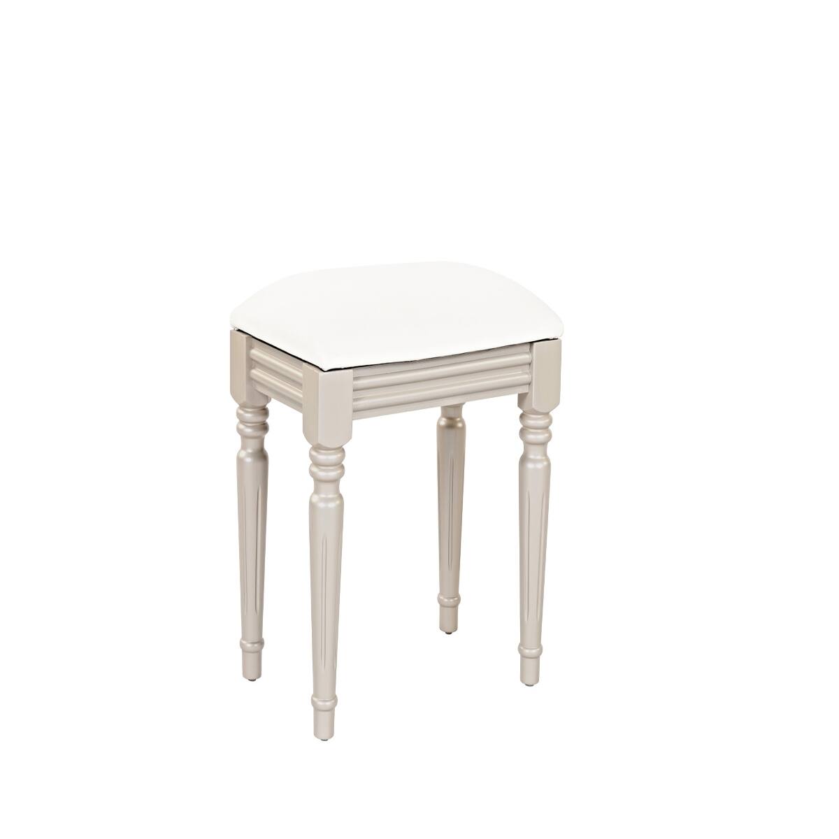 Alt View 9. Loheer - Loheer Makeup Vanity Table with Round Mirror, Champagne, Four Drawers and Stool - Champagne.