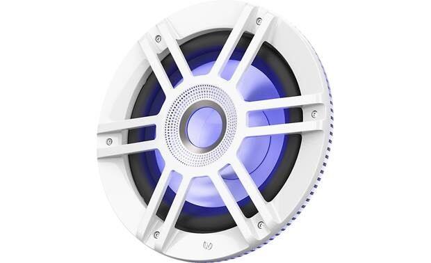 Angle. Infinity Mobile - Infinity Kappa 1010M White 10 Inch Premium RGB LED Subwoofer for Marine Applications - White.