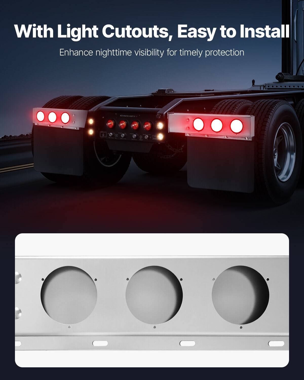 With Light Cutouts, Easy to Install  
Enhance nighttime visibility for timely protection