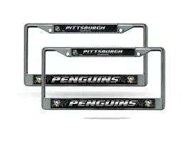 Rico Industries - Pittsburgh Penguins NHL Chrome Metal License Plate Frame - Set of 2 Frames - Multi
