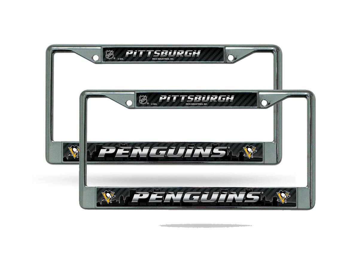 Pittsburgh Penguins NHL Chrome Metal License Plate Frame - Set of 2 Frames