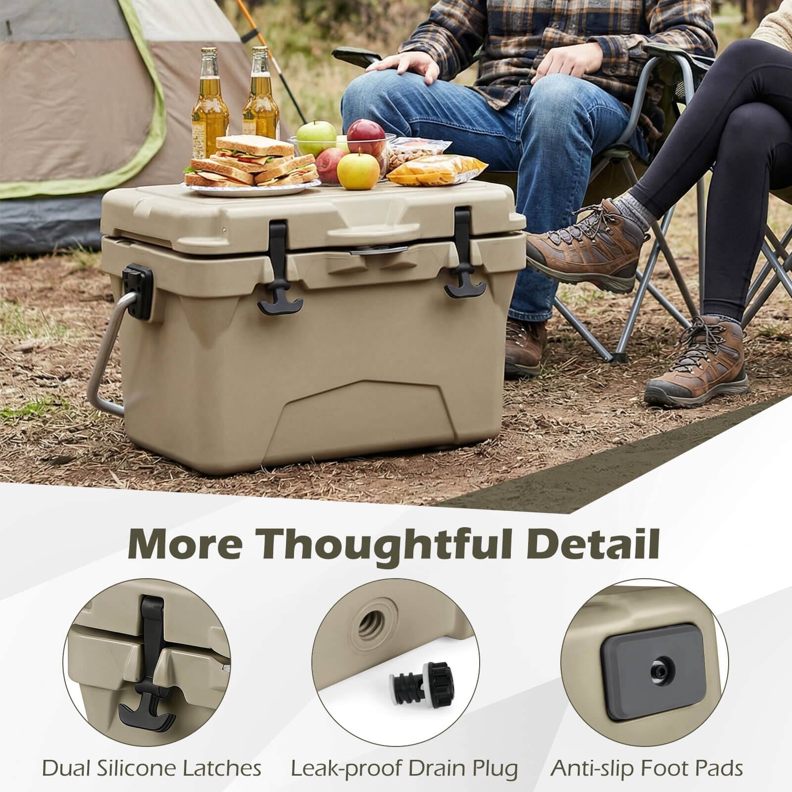 More Thoughtful Detail  
Dual Silicone Latches  
Leak-proof Drain Plug  
Anti-slip Foot Pads