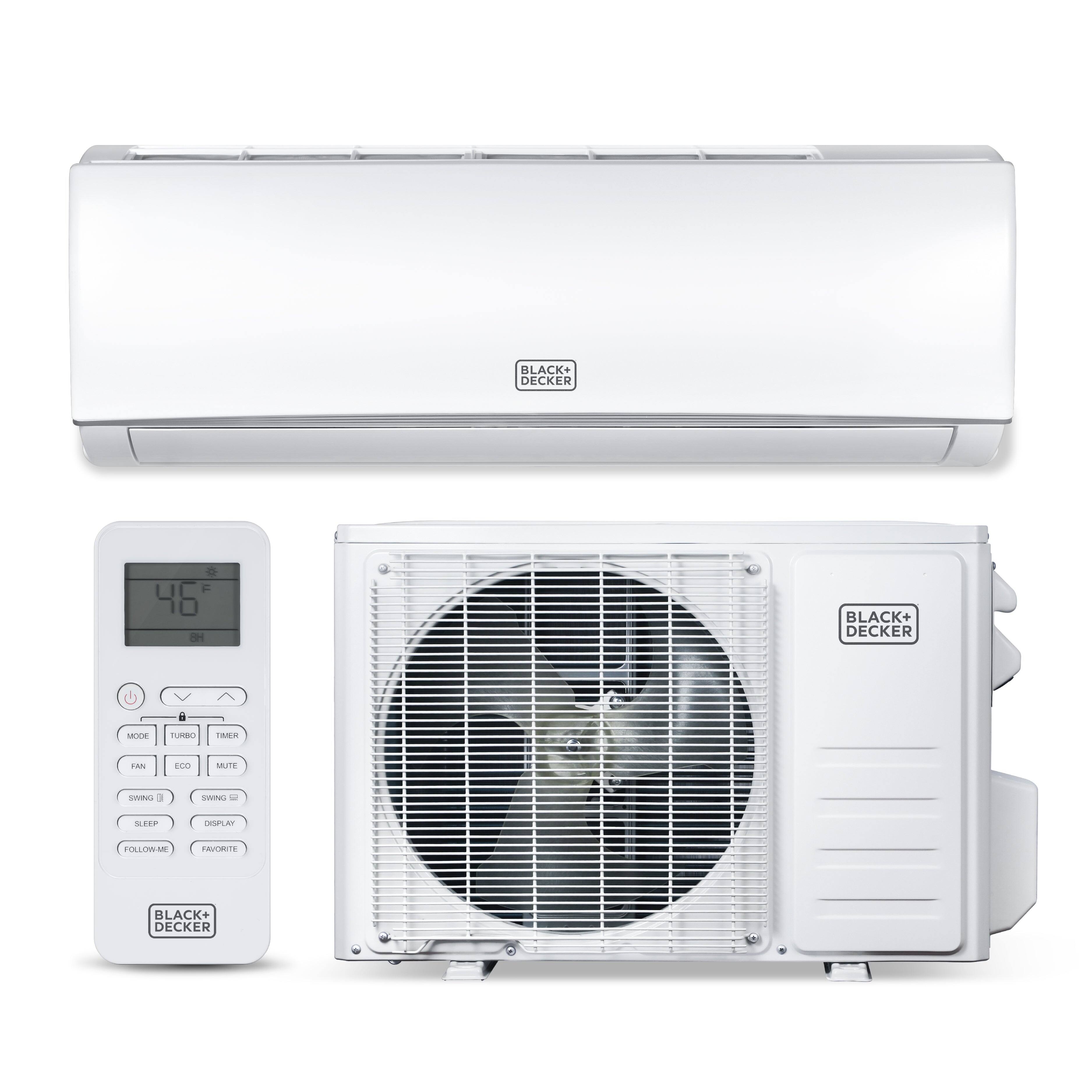 Black+Decker - 17,000 BTU Smart Mini Split Air Conditioner with Heat, Inverter Compressor, Wi-Fi, 17 SEER2, Remote, 230V, BSA1720TC - White